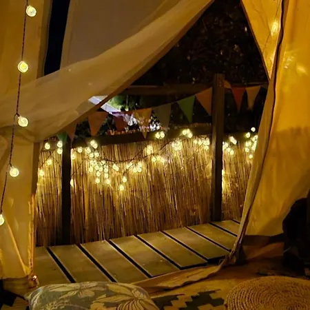 Romantic Glamping Bell Tent With Private Unique Bathroom